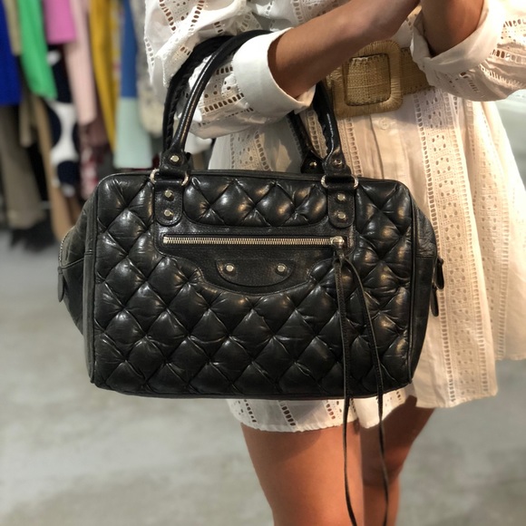 Balenciaga Handbags - Authentic Balenciaga Black Matelasse Motocross Bag